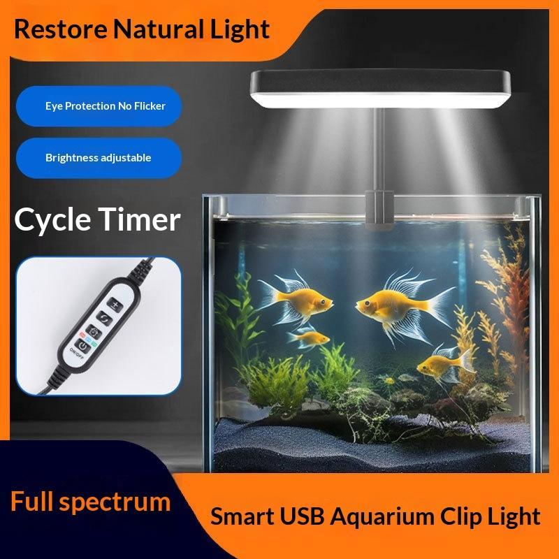 Aquarium Planted - ไฟ LED สำหรับตู้ปลาแบบสเปกตรัมเต็ม ปรับได้ 360 องศา
